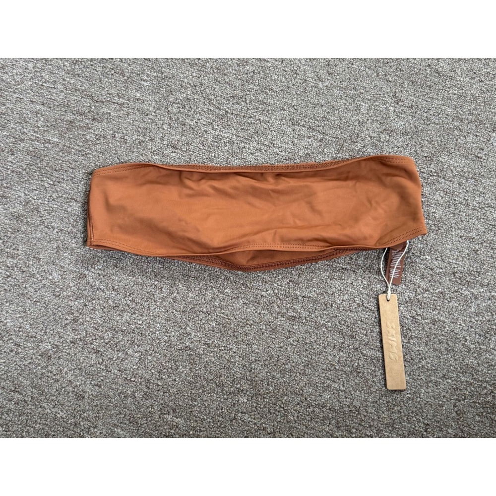 Skims Classic Swim Bandeau Top Bronze Brown Bikini Strapless Large BT-BAN-10179W